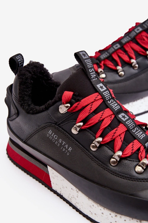 Męskie Buty Sportowe Ocieplane Czarne Big Star MM174111
