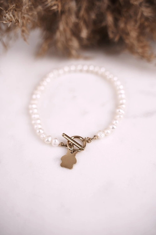 Damska Bransoletka z Perełkami Złoty Miś Tonny