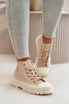 Trampki Damskie Z Cholewką Za Kostkę Big Star OO274006 Beżowe