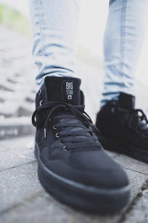 Sportowe Męskie Buty Big Star Wysokie Czarne EE174433