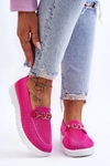 Damskie Wsuwane Tenisówki Slip-On Z Ozdobą Fuksja Alena
