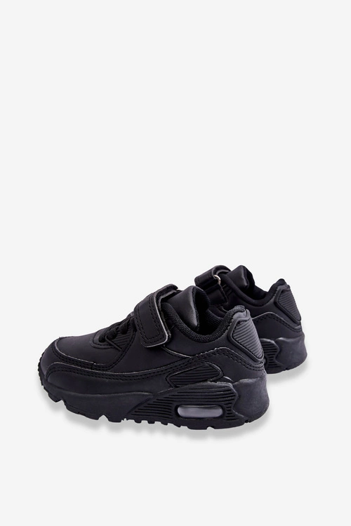 Dziecięce Skórzane Buty Sportowe Na Platformie Czarne Lori