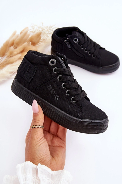 Dziecięce Klasyczne Wysokie Trampki Big Star LL374001 Czarne