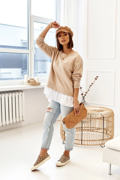 Damskie Klasyczne Logowane Trampki Khaki Challenge