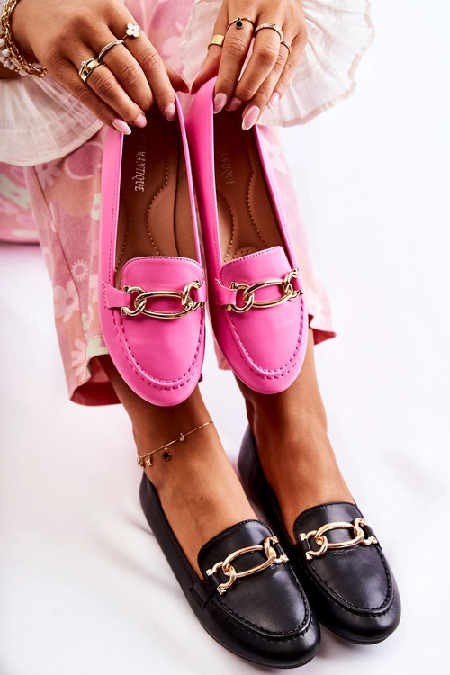 Skórzane Mokasyny Z Ozdobą Czarne Millario