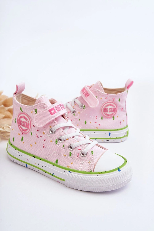 Dziecięce Wzorzyste Trampki Big Star LL374051 Różowe