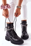 Czarne Workery Botki z Klamrą Grosstick