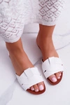Białe Damskie Klapki Sluck
