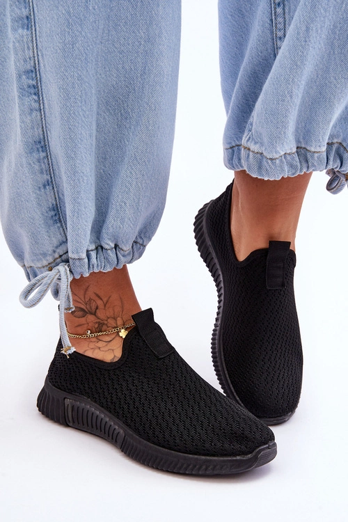 Klasyczne Wsuwane Buty Sportowe Czarne Frankie