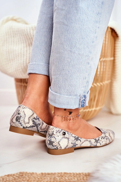 Baleriny Damskie Sergio Leone Biały Wąż BL611 Nemsis