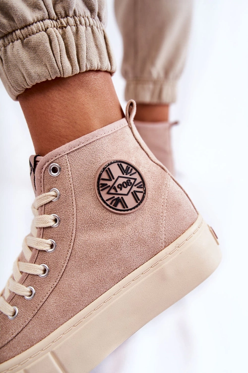 Wysokie Trampki Lee Cooper LCJ-22-31-1434L Beżowe