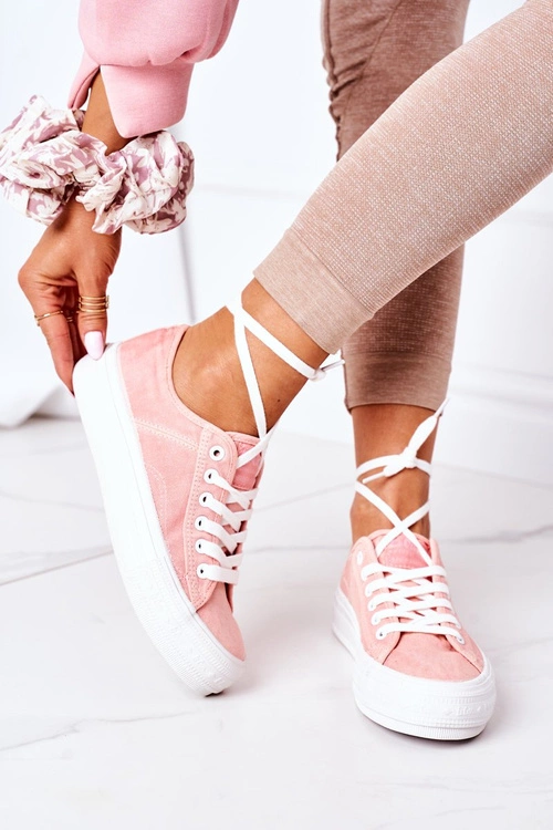 Damskie Tenisówki Na Platformie Lee Cooper LCW-21-31-0125L Koralowe