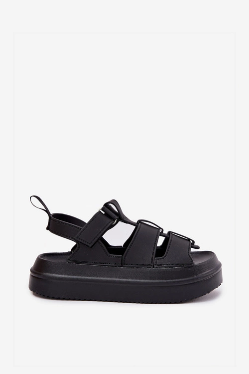 Sandały Damskie Na Platformie Czarne Nitavelia