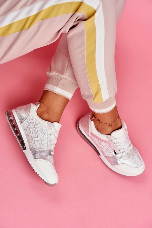 Sportowe Damskie Buty Sneakersy Białe Helly