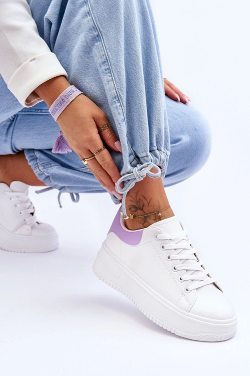 Damskie Klasyczne Buty Sportowe Biało-Fioletowe Night Trip