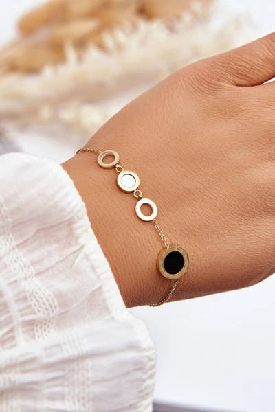 Bransoletka Na Cienkim Łańcuszku Koła Z Rzymskimi Cyframi Złota