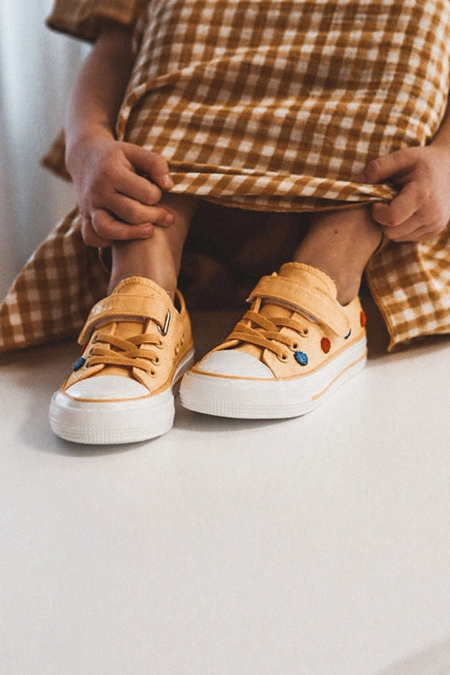 Dziecięce Trampki Na Rzep BIG STAR JJ374056 Żółte