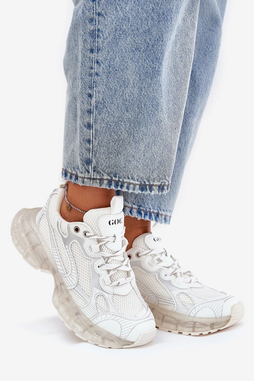 Skórzane Sneakersy Damskie GOE RR2N4083 Beżowe