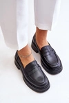 Skórzane Mokasyny Loafersy Damskie D&A JC42-61 Czarne