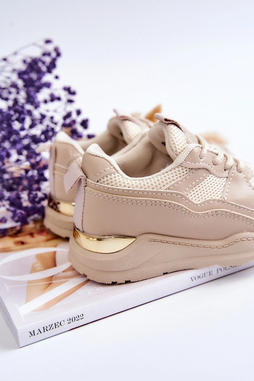 Dziecięce Sportowe Buty Sneakersy Beżowe Kizzie