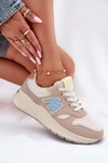 Sneakersy Damskie Na Platformie Beżowe Tenanela