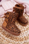 Dziecięce Botki Śniegowce Z Futerkiem Leopard Fiona