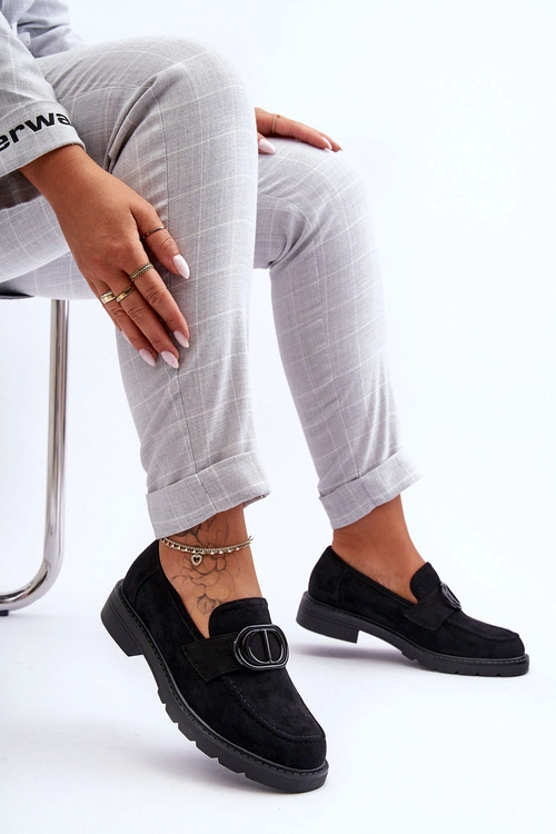 Zamszowe Mokasyny Na Platformie Czarne Jarren