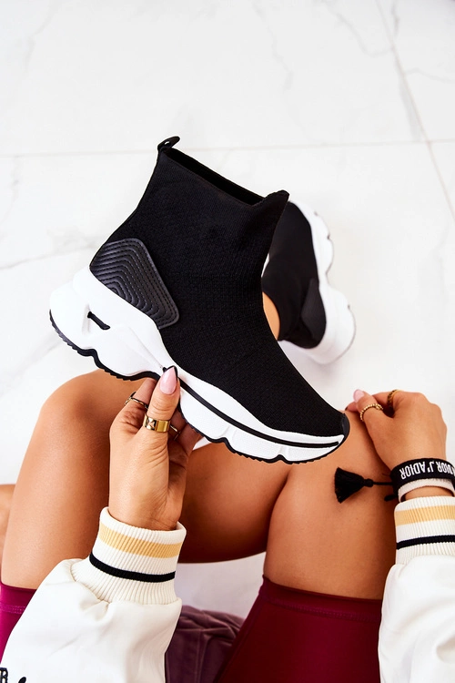 Buty Sportowe Wysoka Skarpeta Czarne Bailee