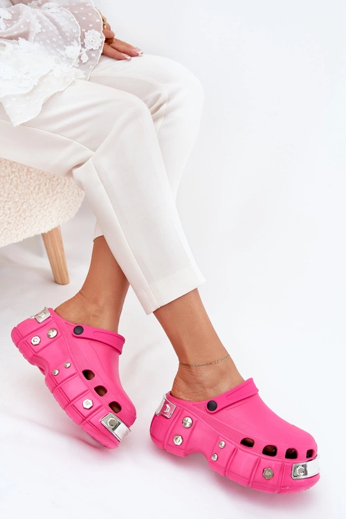 Klapki Damskie Na Masywnej Platformie Fuksja Korina