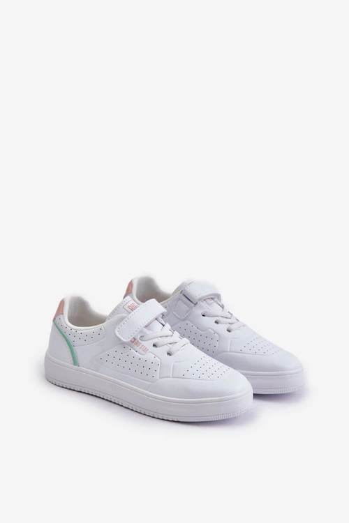 Trampki Dziecięce Z Eko Skóry Na Rzep Big Star OO374005 Białe