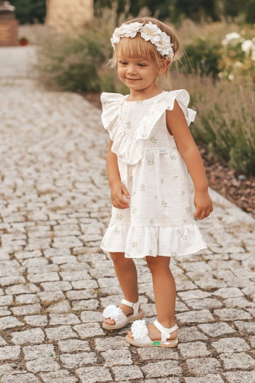 Dziecięce Sandałki Na Rzep Świecące Białe Milena