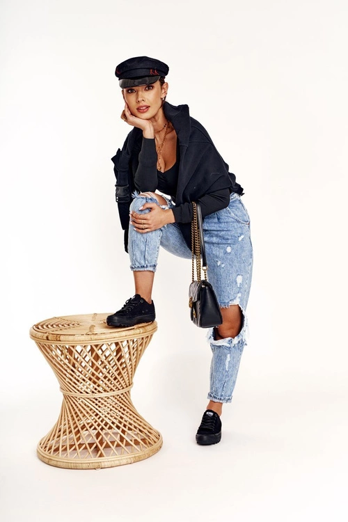 Damskie Trampki Na Dużej Podeszwie BIG STAR FF274248 Czarne