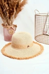 Damski Kapelusz Na Lato Plażę 100% Papier Beżowy