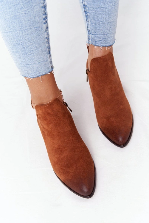 Botki Z Wycięciami Na Słupku Vinceza 21-10558 Camel