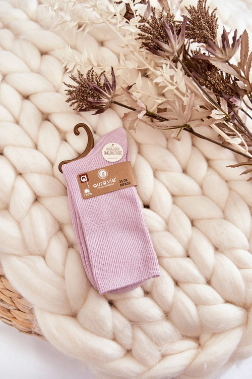 Damskie Skarpetki Antybakteryjne Z Błyszczącą Nicią Różowe