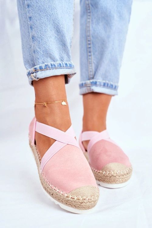 Espadryle Damskie z wycięciem Różowe Motive