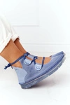 Damskie Skórzane Trzewiki Maciejka Niebieskie 04457-06