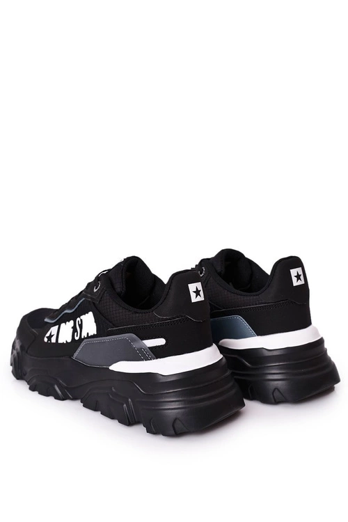 Męskie Sportowe Buty Memory Foam Big Star HH174209 Czarno-Niebieskie