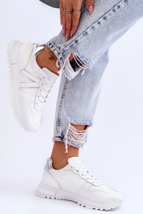 Damskie Niskie Buty Sportowe Białe Elliot