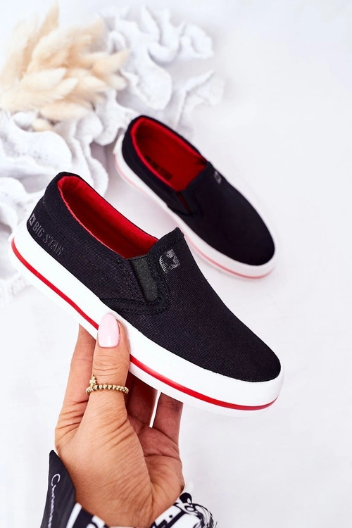 Dziecięce Wsuwane Tenisówki Slip-On Big Star HH374013 Czarne