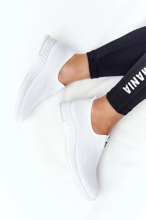 Damskie Sportowe Buty Slip-on Białe Be Stretchy