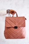 Skórzany Duży Pikowany Plecak Różowy Gwendie