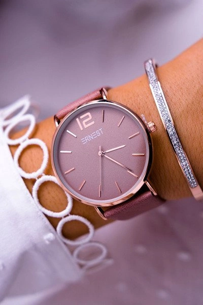Damski Zegarek Ernest Ciemnoróżowy Claire