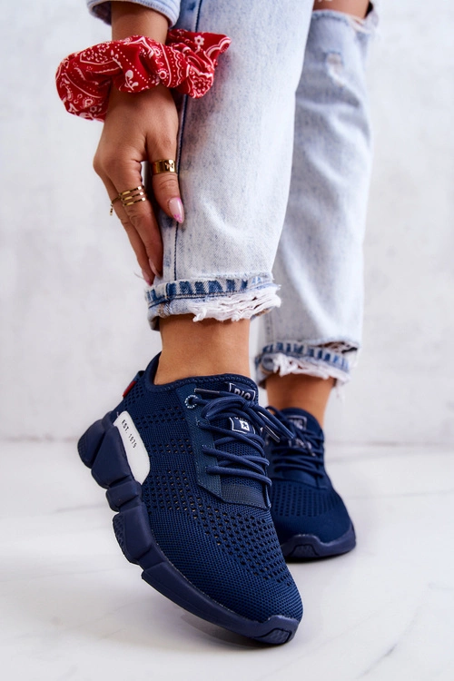 Damskie Buty Sportowe Memory Foam Big Star JJ274274 Granatowe