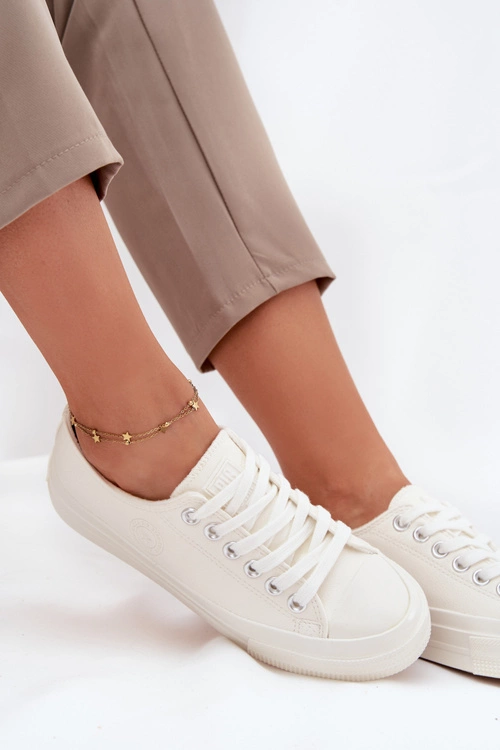 Ocieplane Niskie Trampki Damskie Big Star OO274927 Białe