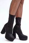 Botki Na Wysokim Słupku Z Suwakiem Czarne Peculia