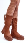 Kozaki Z Cholewką Do Połowy Łydki Brązowe Lizames 