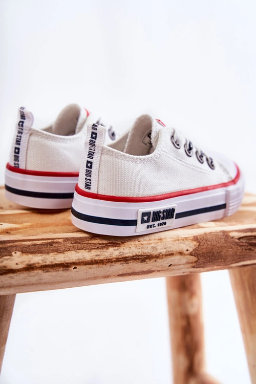 Dziecięce Materiałowe Trampki BIG STAR KK374068 Białe