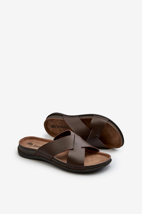 Wygodne Lekkie Klapki Z Eko Skóry Inblu GV00001I Brązowe