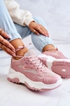 Damskie Błyszczące Masywne Sneakersy Różowe Canadia